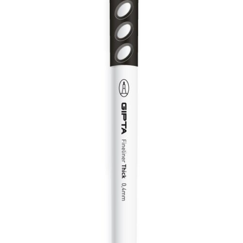 Gıpta Fineliner İnce Keçe Uçlu Kalem Thick 0.4Mm Yuvarlak Gövde Siyah (12 Li Paket) K690001