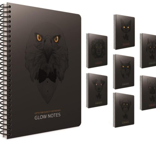 Gıpta Glow Notes Spiralli Karton Kapak Defter 17X24Cm 80 Yaprak Kareli (4 Lü Paket) 4209