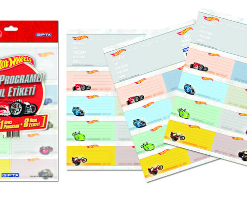 Gıpta Hot Wheels Ders Programlı Okul Etiketi 16X24Cm 20 Yaprak 5411