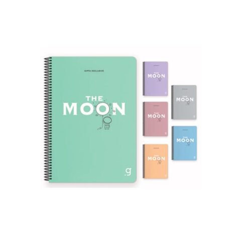 Gıpta Moon Spiralli Plastik Kapak Defter A4 80 Yaprak Çizgili 6956 (Karışık Renk, 1 Adet)