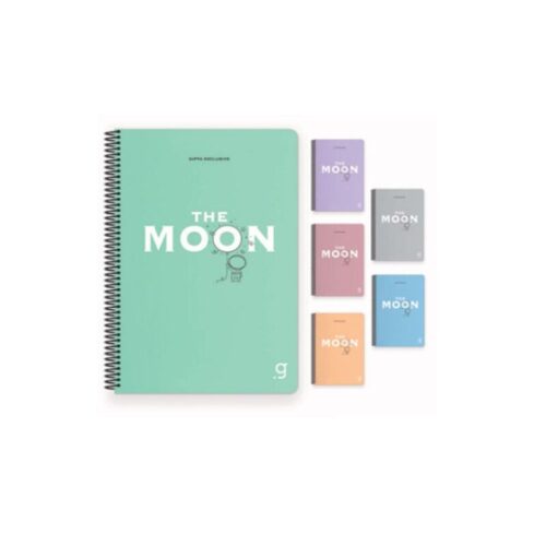 Gıpta Moon Sipiralli Plastik Kapak Defter 17X24Cm 80 Yaprak Kareli (Karışık Renk, 1 Adet) 6960
