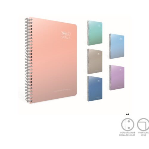 Gıpta Spiralli Sert Kapak Not Defteri Thebook Spirals A4 140 Yaprak Çizgili 5506 (1 Adet)
