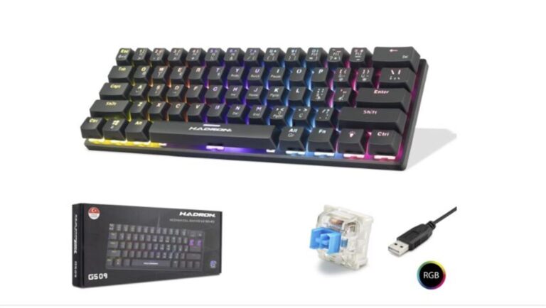 hadron g509b kablolu oyuncu mini klavye mekanik blue switch rgb q siyah 495789.jpg