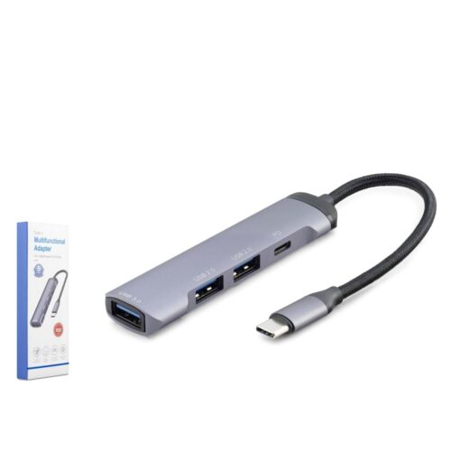 Hadron Hdx7040 Type-C Hub 3-Usb2.0 + Usb3.0 Gri