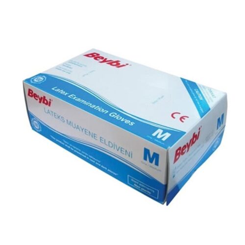 Lateks Pudralı (M) Medium Beden Muayene Eldiven (100 Lü Paket)