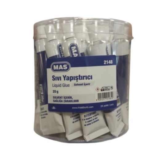 Mas Sıvı Yapıştırıcı Tüpte 20 Gram Solventli 2148 (24 Lü Paket)