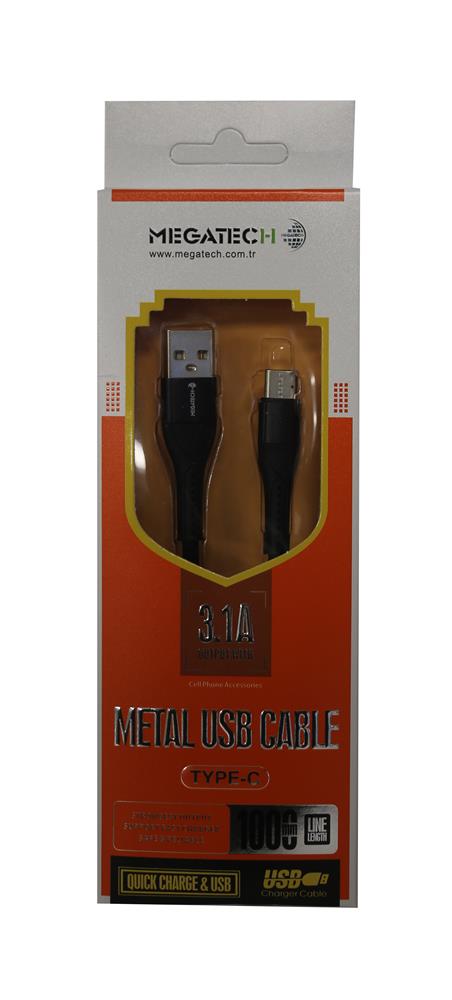 megatech 3 1a orgulu a serisi typ c data kablosu gri siyah 482045.jpg