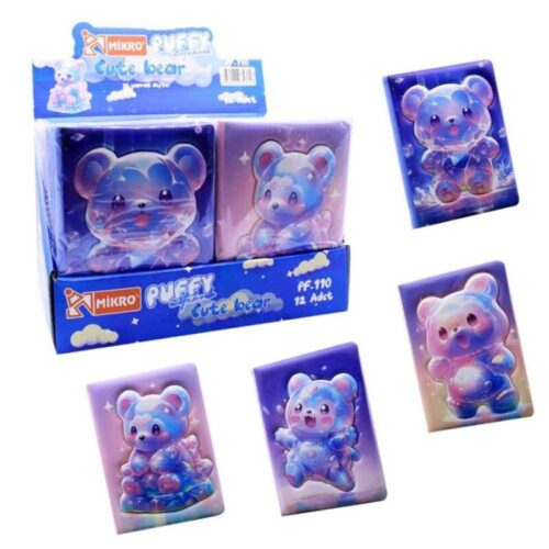 Mikro Not Defteri Puffy Cute Bear Pf-110 (Karışık Renk, 1 Adet)