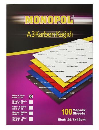 monopol a 3 karbon kagidi mavi 29x420mm 100 lu m3109 1 paket 100 adet 239306.jpg