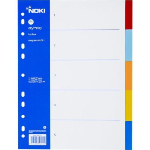 Noki A4 Seperatör 5 Renkli Plastik A4 59115