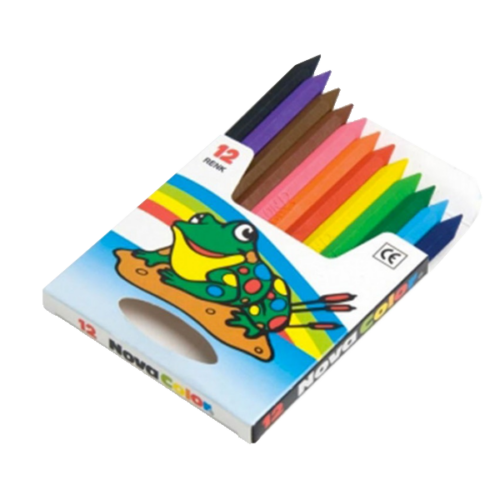Nova Color Nc-1112 Silinebilir Mum Boya 12 Renk Yarım Boy