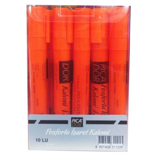 Picador 421 Pastel Highlighter Fosforlu İşaretleme Kalemi Pastel Turuncu Kx083 (10 Lu Paket)