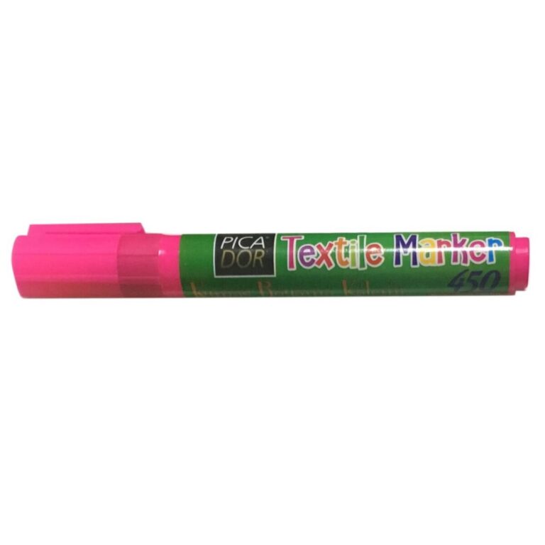 picador 450 doldurulabilir tekstil kalemi permanent kumas t shirt boyama kalemi fosforlu pembe kx 102 10 lu kutu 360023.jpeg