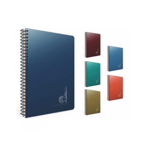 Platinum Spiralli Plastik Kapak Defter 17X24 Cm 100 Yaprak 70 Gram Krem Kağıt Çizgisiz (4 Lü Paket) 6432