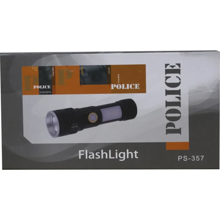 police ps 357 zoom yan aydinlatma isikli magnetli ve kirmizi mavi ikaz isikli sarjli el feneri 459780.webp