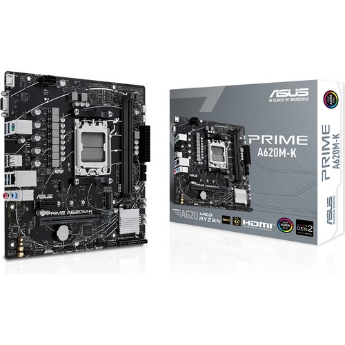 prime a620m k 6400mhz (oc) ddr5 soket am5 m.2 hdmi vga matx amd anakart