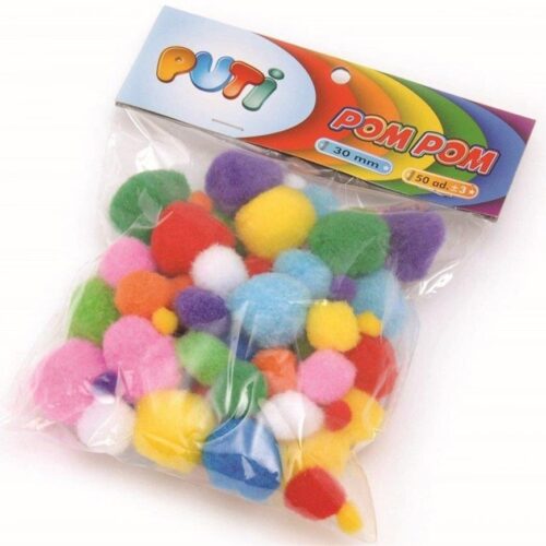 Puti Pom Pom Karışık Ponpon 10-20-30Mm 00251