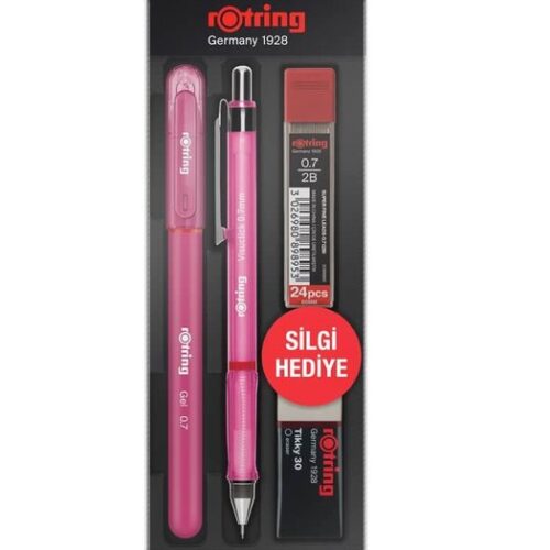Rotring Okul Seti Visuclick + Jel 0.7 Mm Pembe