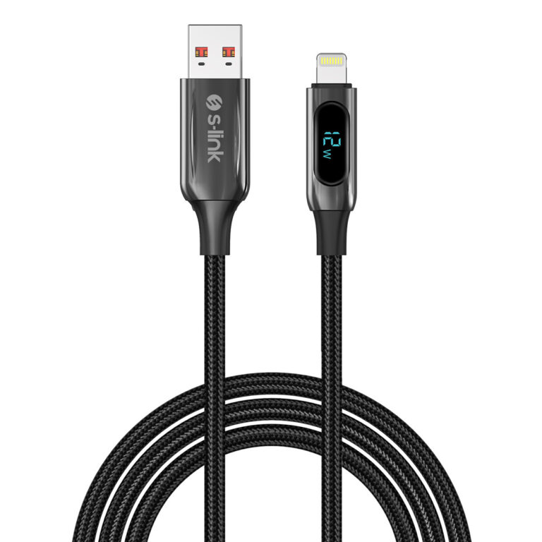 s link armor led ul 012 12w 1m usb to lightning pd orgulu led baslikli siyah hizli sarj kablosu 509625.jpg