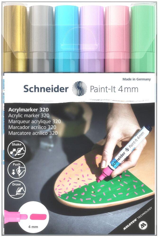 schneider paint it 320 akrilik marker kalem 4 mm 6 renk kalem seti 2 120296 520574.jpg