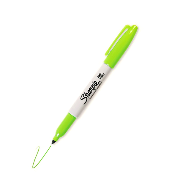 sharpie 1740641 permanent markor kalem fine yuvarlak uclu limon yesil 12 li kutu 238024.png