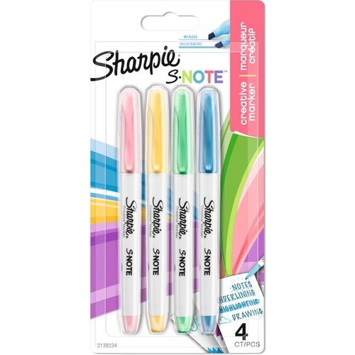 sharpie fosforlu kalem snote cok islevli kesik uc 4 lu blister 439530.jpg