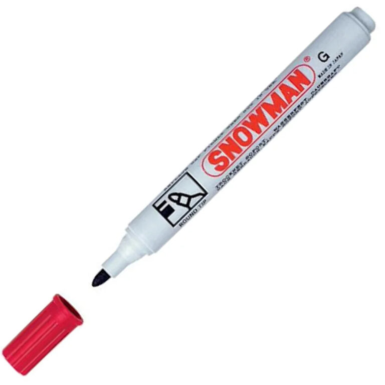 snowman markor kalemi yuvarlak uc kirmizi 12 li paket 524017.jpg