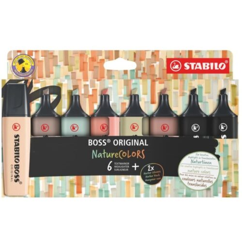 Stabilo Fosforlu Kalem (İşaret Kalemi) Boss Naturecolors Wallet 70/8-2-1 (8 Li Set)
