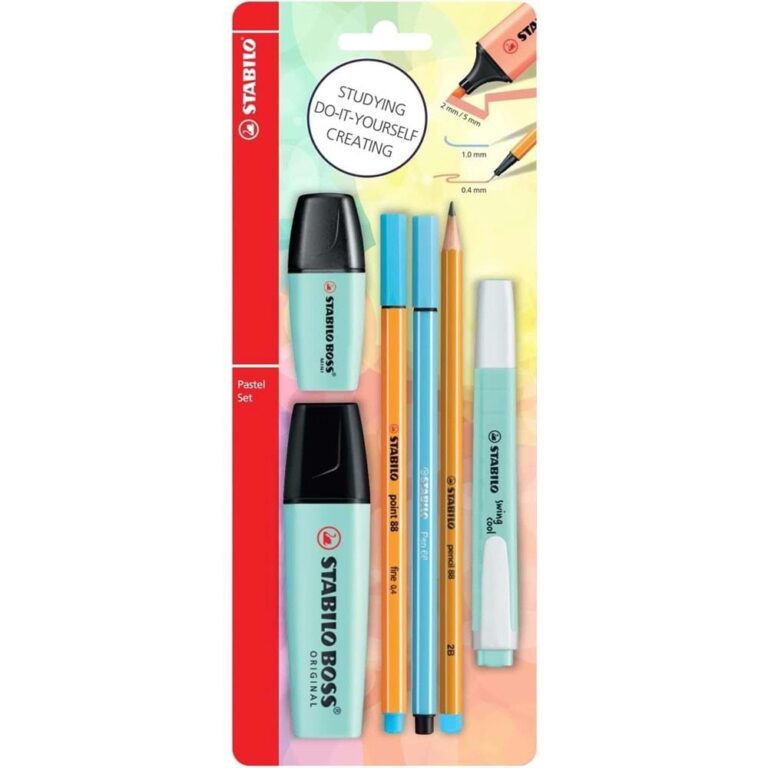 stabilo fosforlu kalem isaret kalemi boss original 2 5 mm kesik uc tek renk pastel set mavi 70 113 6 6 li paket 455690.jpg