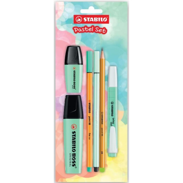 stabilo fosforlu kalem isaret kalemi boss original 2 5 mm kesik uc tek renk pastel set yesil 70 116 6 6 li paket 455691.jpg