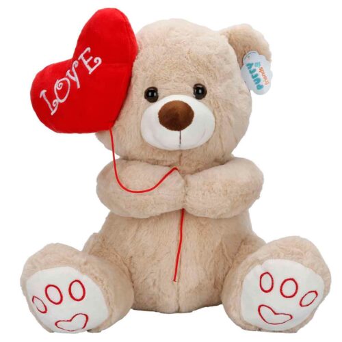 Sunman Oyuncak Peluş Ayı Kalpli Balonlu 40Cm S00004740 (Karışık Renk, 1 Adet)