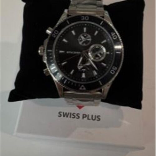 Swiss Plus Man Erkek Kol Saati Watch Basic Seri Model-7 St3504Ags Lüx Black-Silver