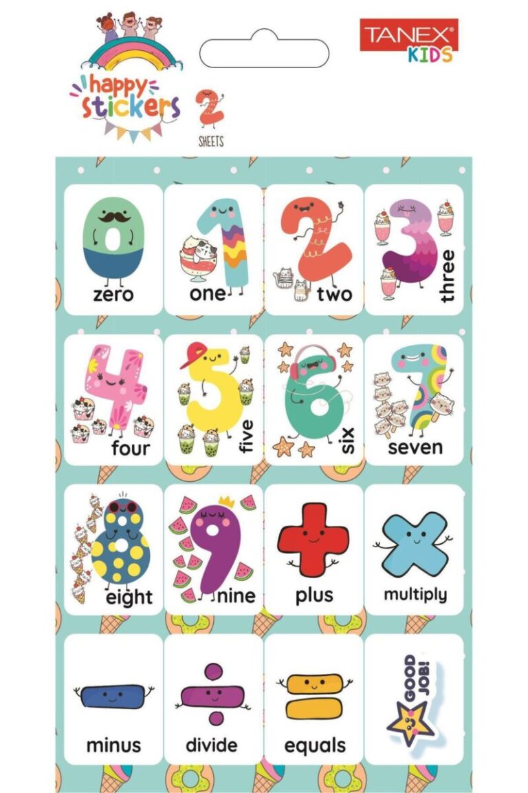 tanex İlkokul rakam etiketi 1 sticker 2 li mtc 109