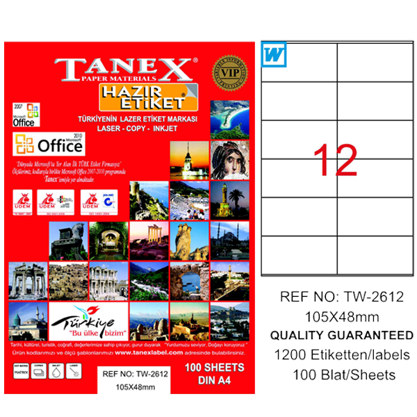 tanex lazer etiket 105 048 tw 2612 tw2612las10100 57369.png