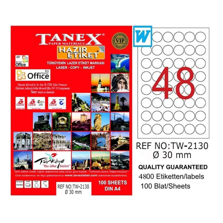 tanex lazer etiket 30mm tw 2130 yuvarlak tw2130las10100 150971.jpg