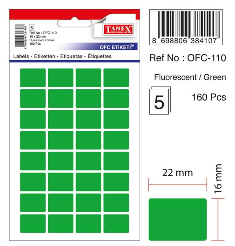 tanex ofc 116 ofis etiketi fosforlu yesil 1105105 239417.jpg