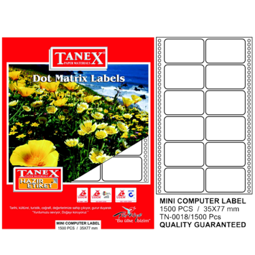 Tanex Printer Etiketi 35X77 Mm 2 Li
