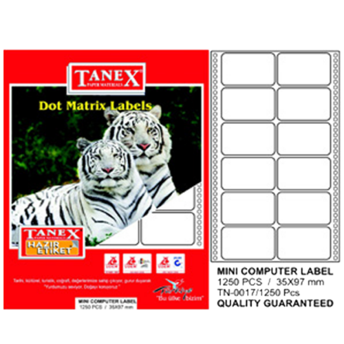 Tanex Printer Etiketi 35X97 Mm 2 Li Tn001710