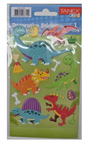 Tanex Puffy Bebek Dinazolar Serisi Stickers Tnx-27214