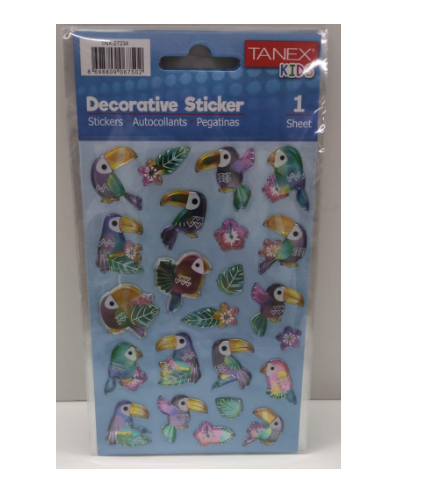 Tanex Puffy Toucan Kuş Serisi Stickers Tnx-27234