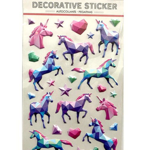 Tanex Unicorn 3-D Serisi Puffy Etiketi Stickers Tnx-25364