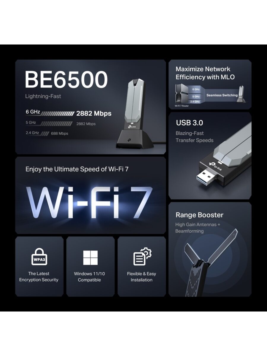 tp link archer tbe400uh 2882 mbps wifi 7 kablosuz usb adaptor be6500 490767.jpg tp link archer tbe400uh 2882 mbps wifi 7 kablosuz usb adaptor be6500 490767.jpg