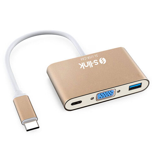 Type-C To Vga+Usb3.0+Pd Kablo SL-Usb-C66