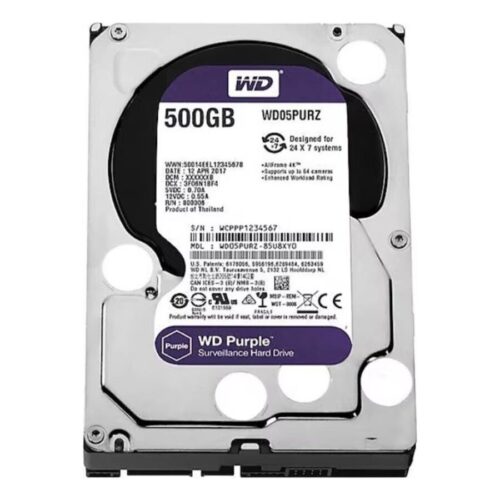 Wd 500Gb Purple Wd500Purz 3.5" 5400 Rpm Sata 3 Harddisk